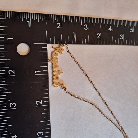 Krystal Name Necklace Personalized chain Gold Tone - Picture 6 of 7